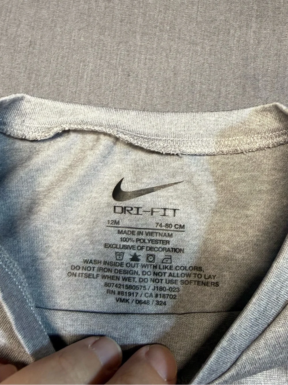 Nike Gray Short Sleeve Tee with Iridescent Swoosh